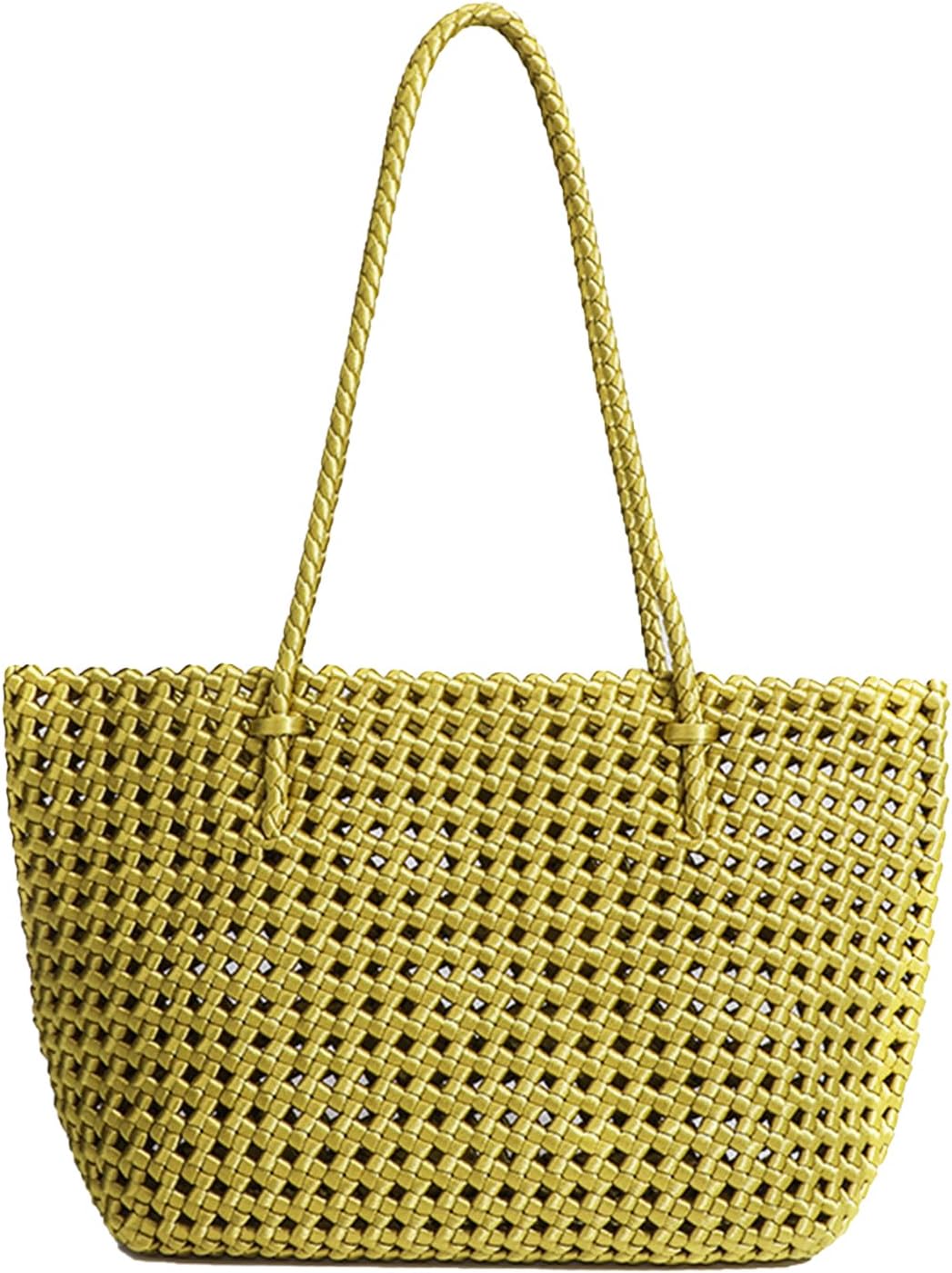 JINMANXUE Woven Tote Bag For Women,Travel Shoulder Bag, Large Hollow Beach Soft Satin Handbags Hand-woven Satchel Clutch 1 718NVsHER8L. AC SL1500