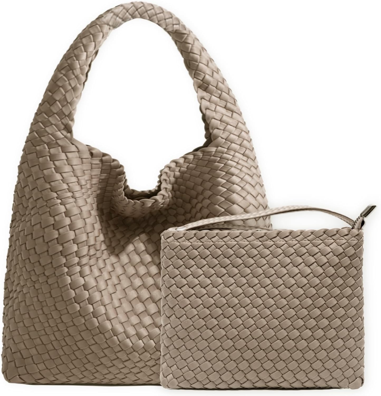 JINMANXUE Woven Purse for Women, Neoprene Top-handle Shoulder Bag, Hobo Tote, Travel Handbag, Wrist Bag For Work Shopping 1 71jPfL0LgbL. AC SL1500
