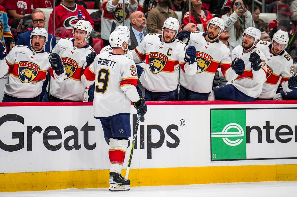 9 florida panthers high fives 105148610