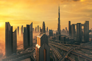 Dubai City During sunrise
