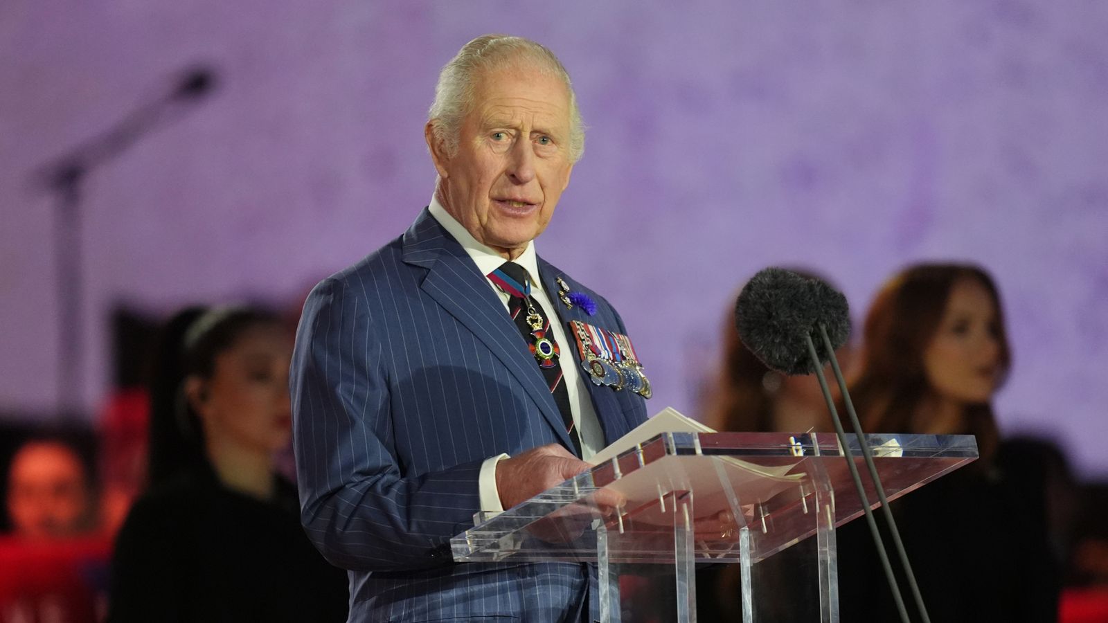 King Charles echoes his grandfather's historic VE Day speech as he marks 80th anniversary | UK News 1 skynews the king king charles 6910533